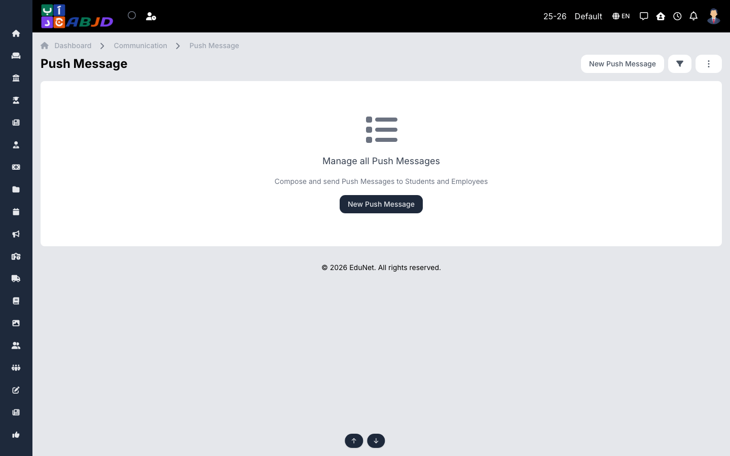 Push messages list