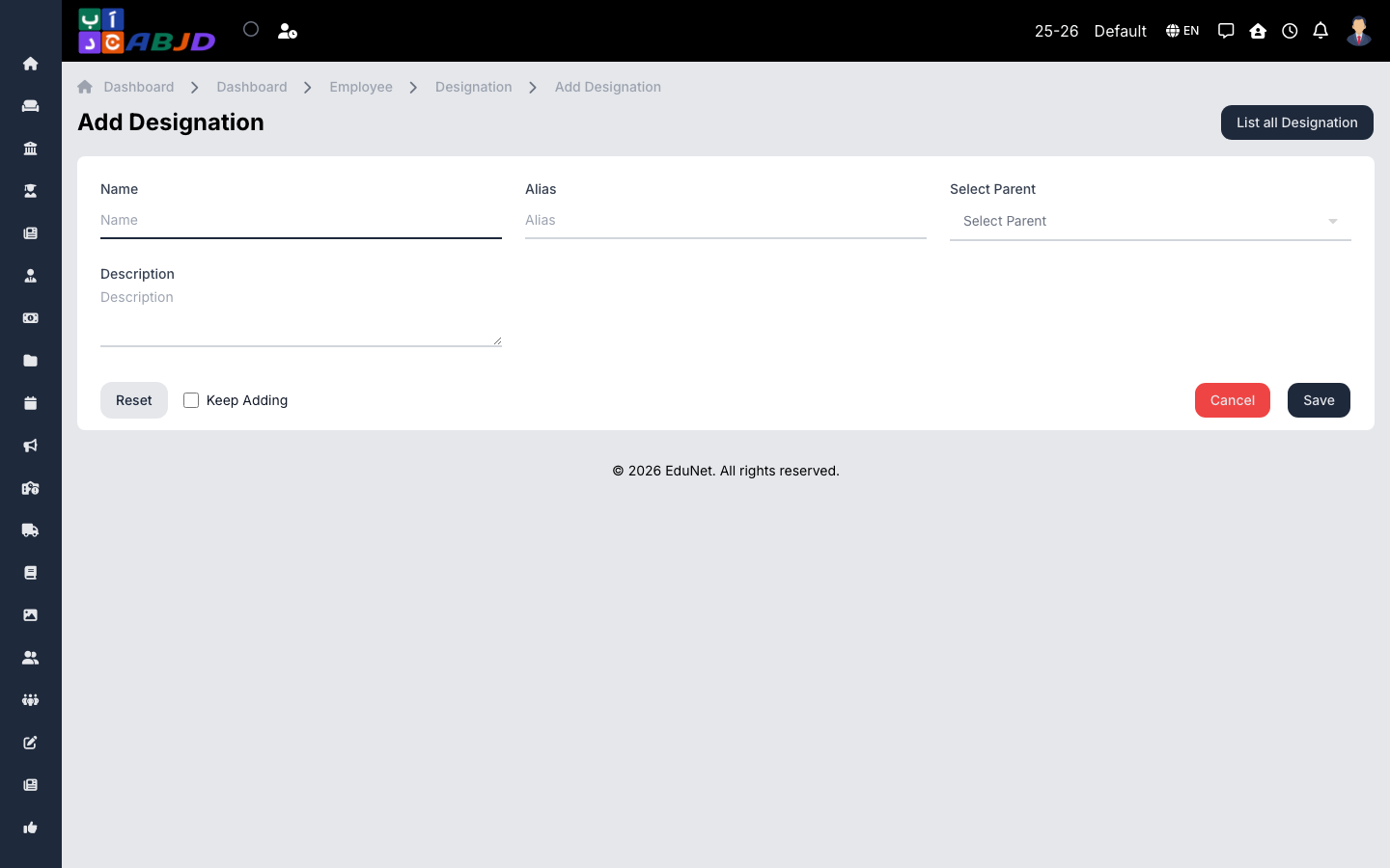 Add designation form